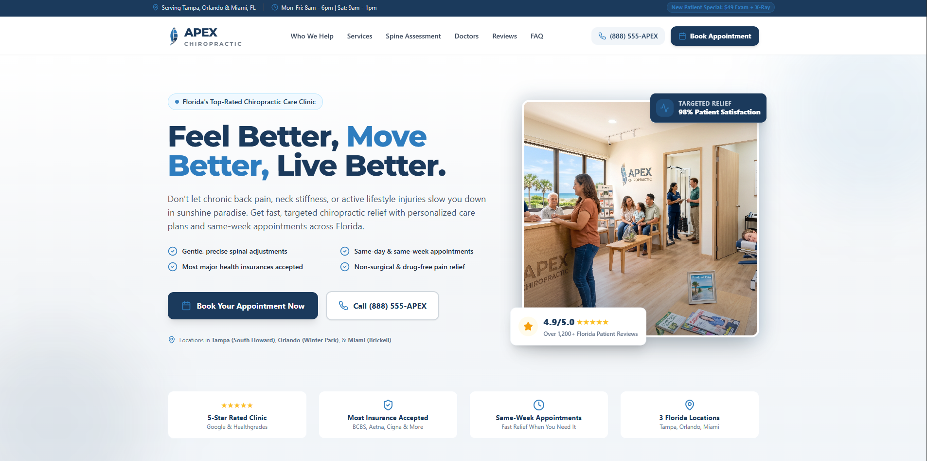 Apex Chiropractic website