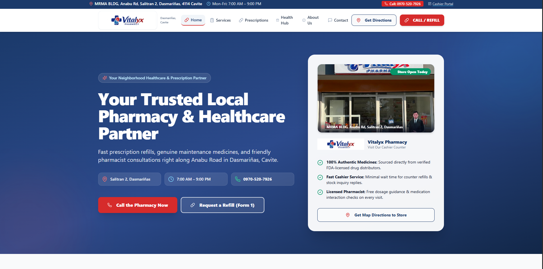 Vitalyx Pharmacy website